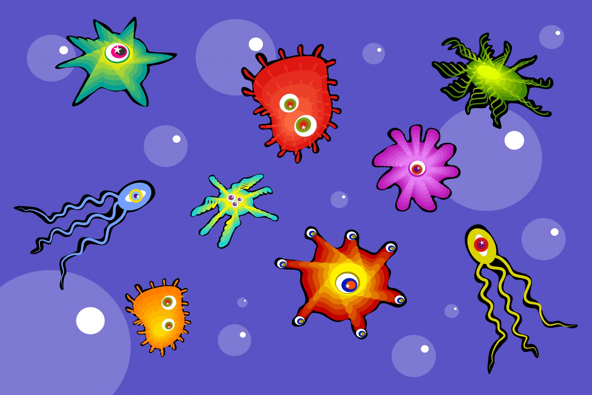 cartoon of bacteria