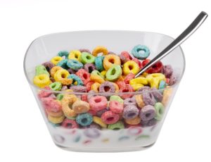 colored breakfast cereal